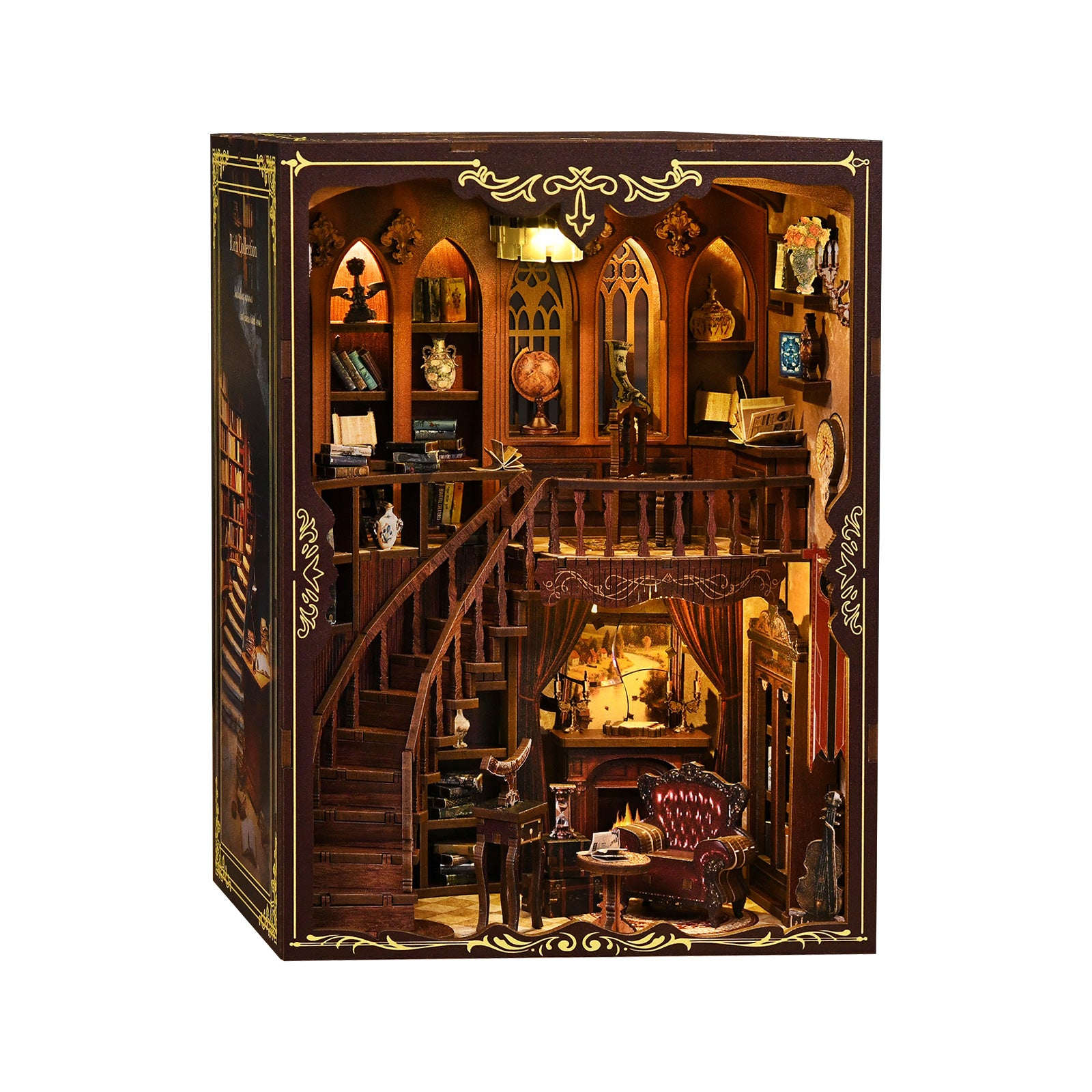 Ancient rhyme bookstore New DIY hut bookend 3D three-dimensional puzzle bookend model creative hand-assembled bookend OEM OEM