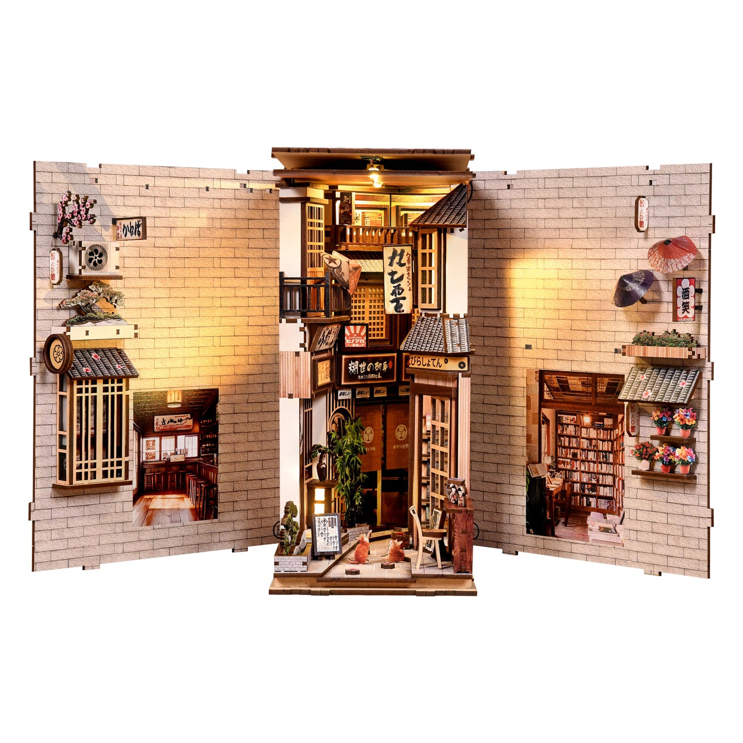 The Alley Waiting for the Cat New DIY hut bookend 3D three-dimensional puzzle bookend model creative hand-assembled bookend