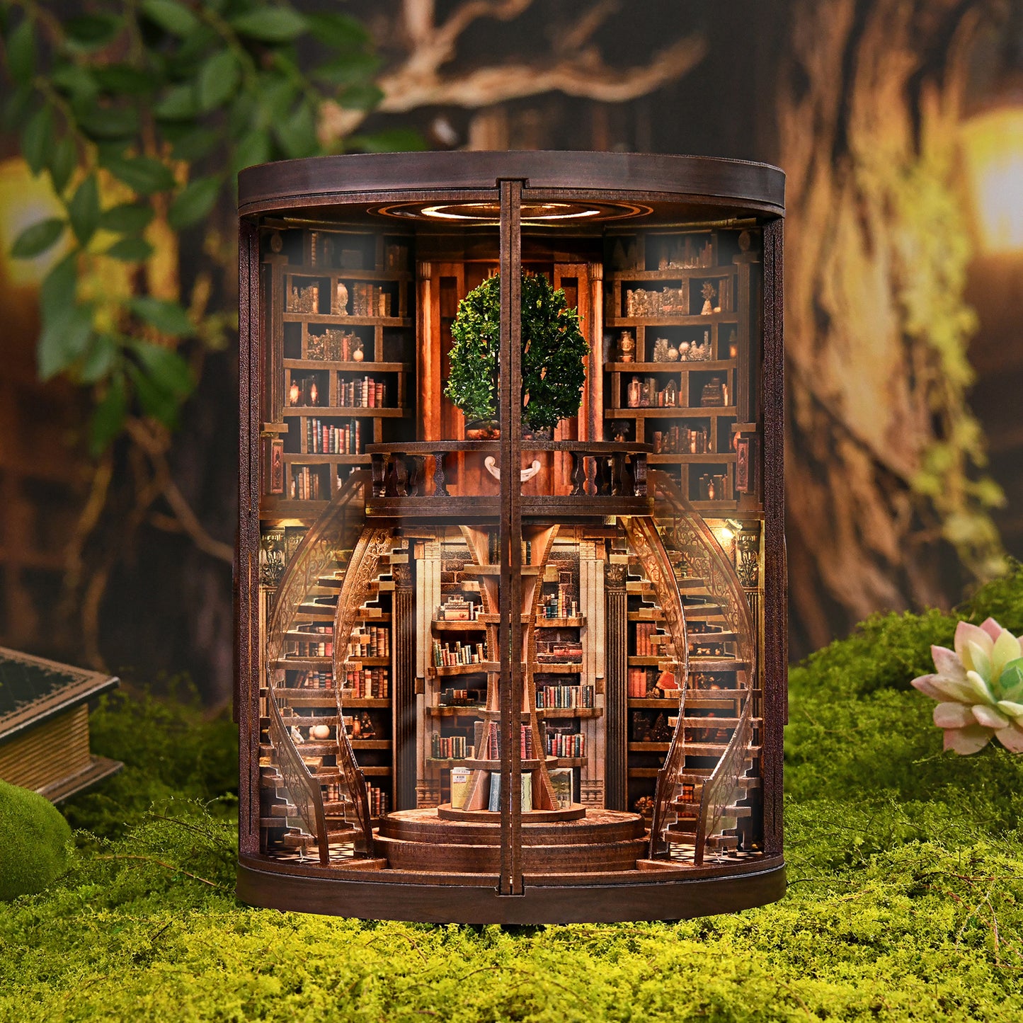 Wisdom Rings.Book Repository New DIY hut bookend 3D three-dimensional puzzle bookend model creative hand-assembled bookend