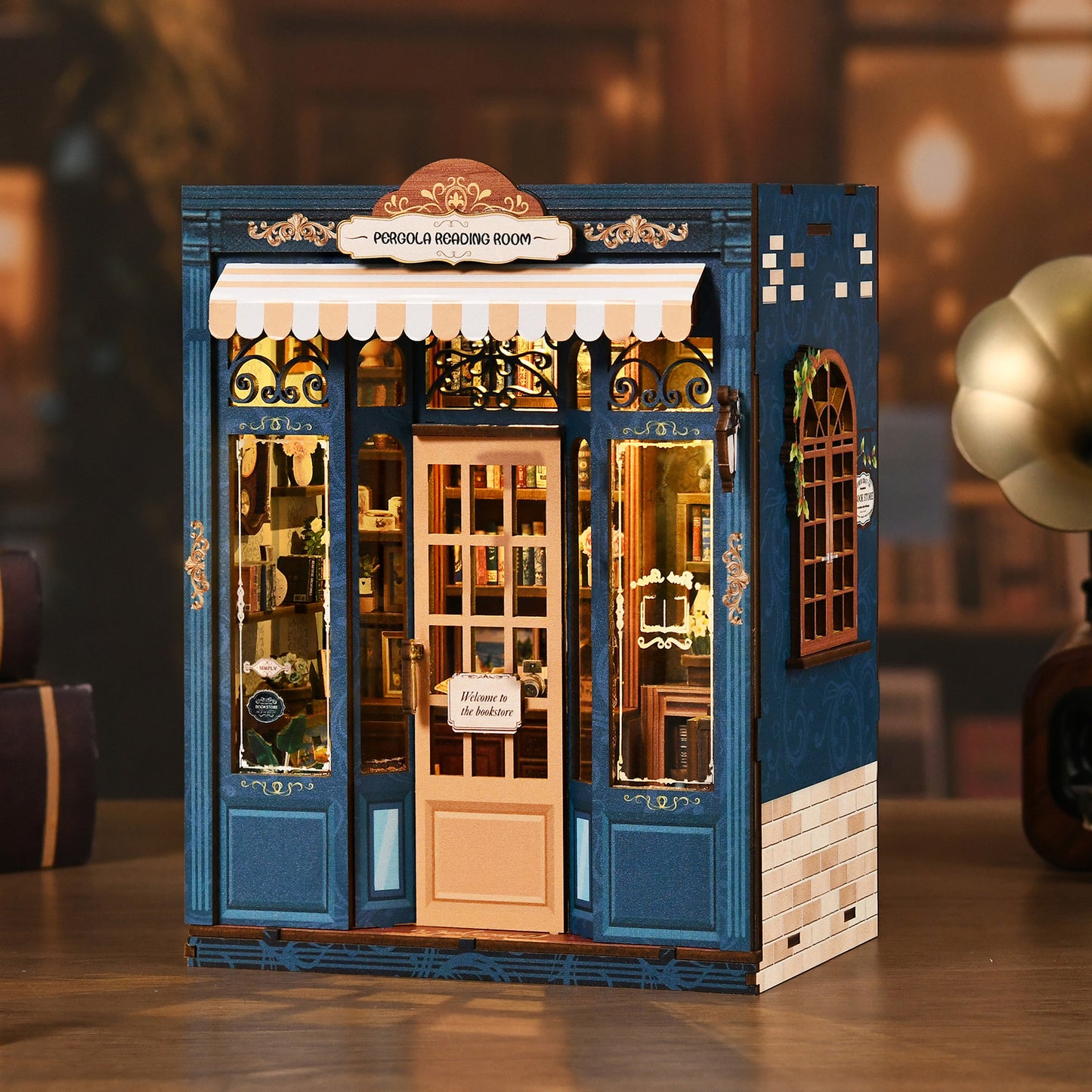 Pergola Reading Room New DIY hut bookend 3D three-dimensional puzzle bookend model creative hand-assembled bookend