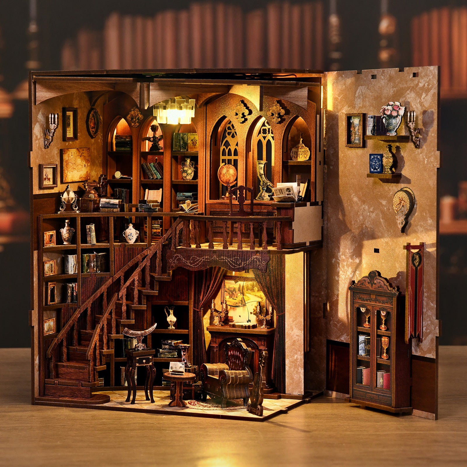 Ancient rhyme bookstore New DIY hut bookend 3D three-dimensional puzzle bookend model creative hand-assembled bookend OEM OEM