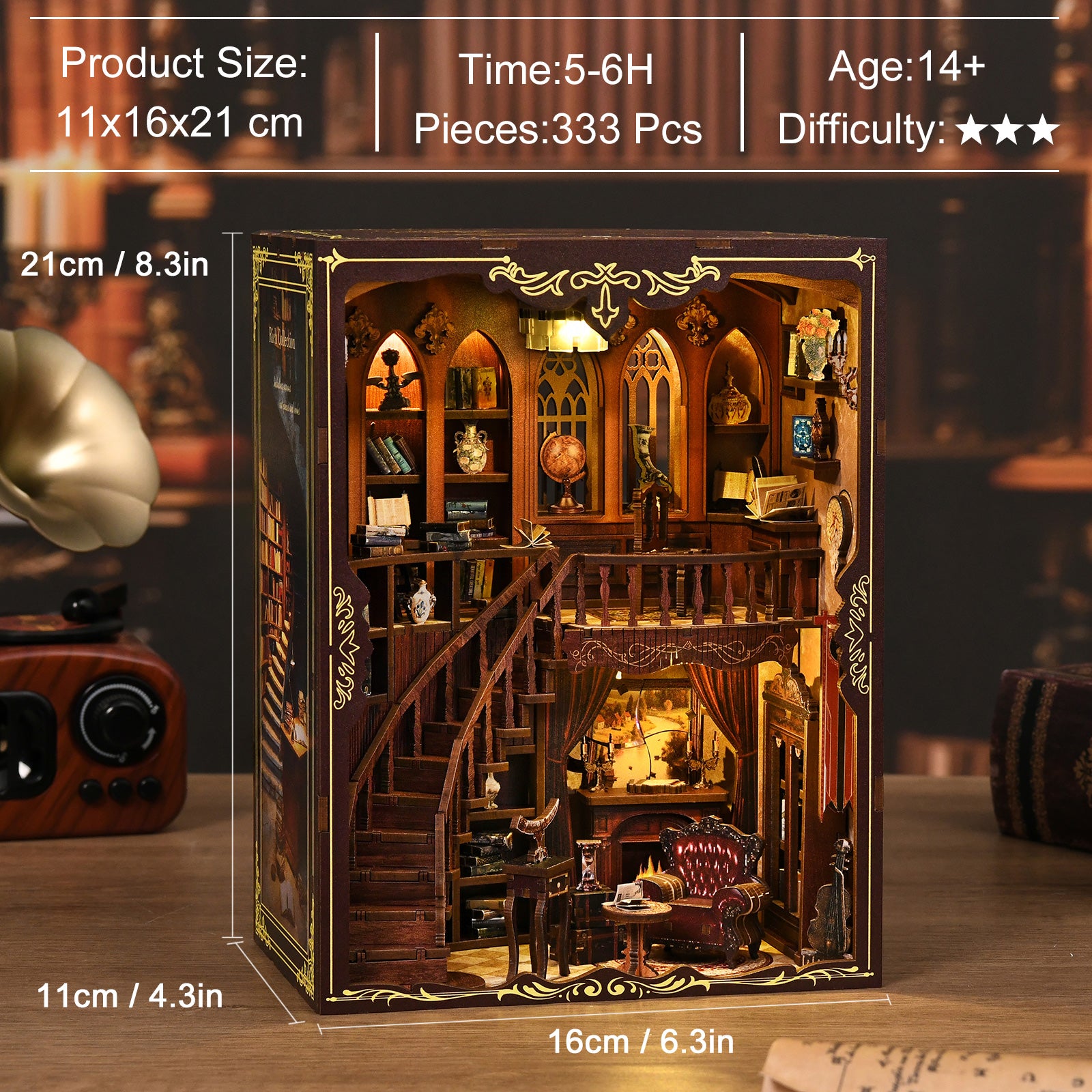 Ancient rhyme bookstore New DIY hut bookend 3D three-dimensional puzzle bookend model creative hand-assembled bookend OEM OEM