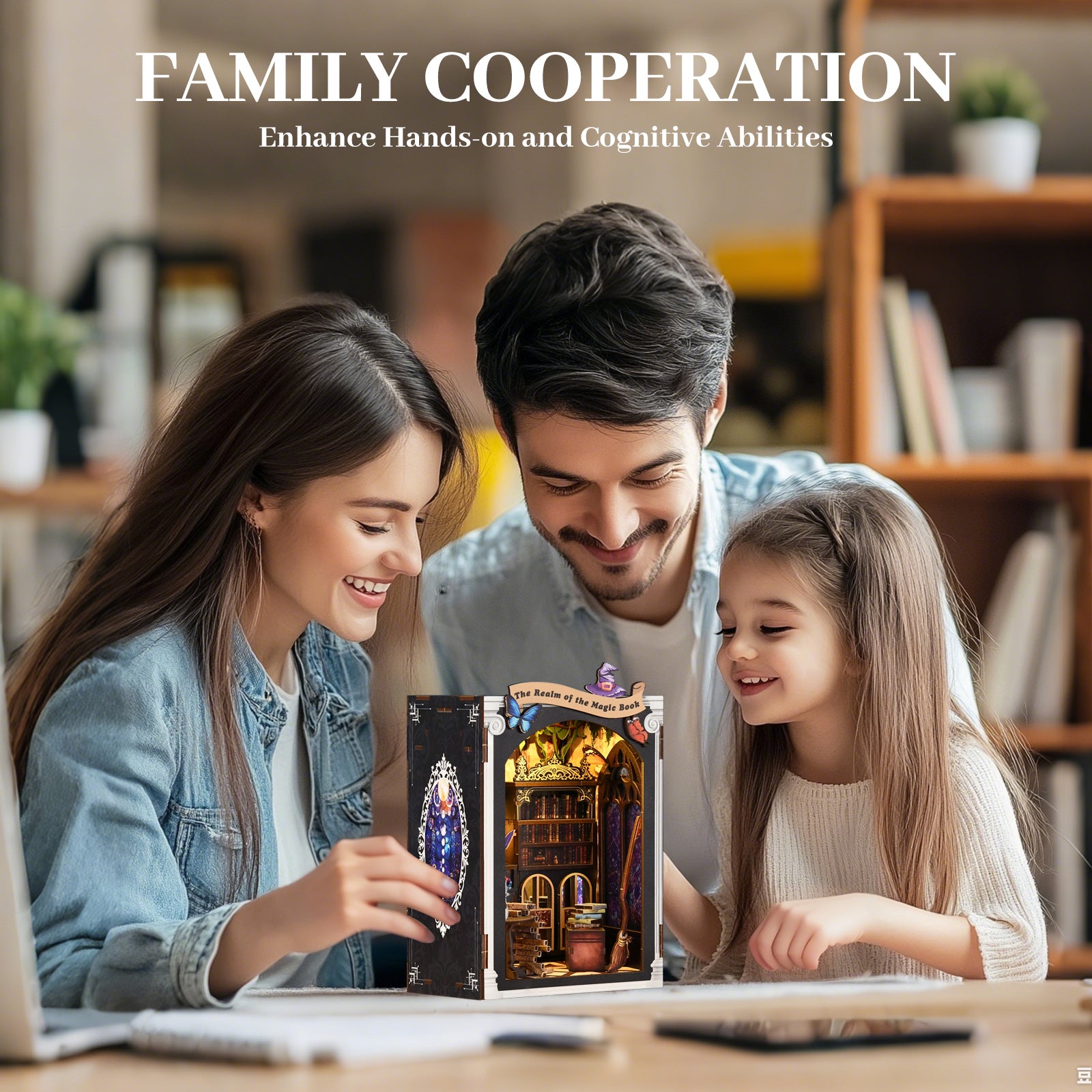 Magic Book Mirror New DIY hut bookend 3D three-dimensional puzzle bookend model creative hand-assembled bookend OEM OEM