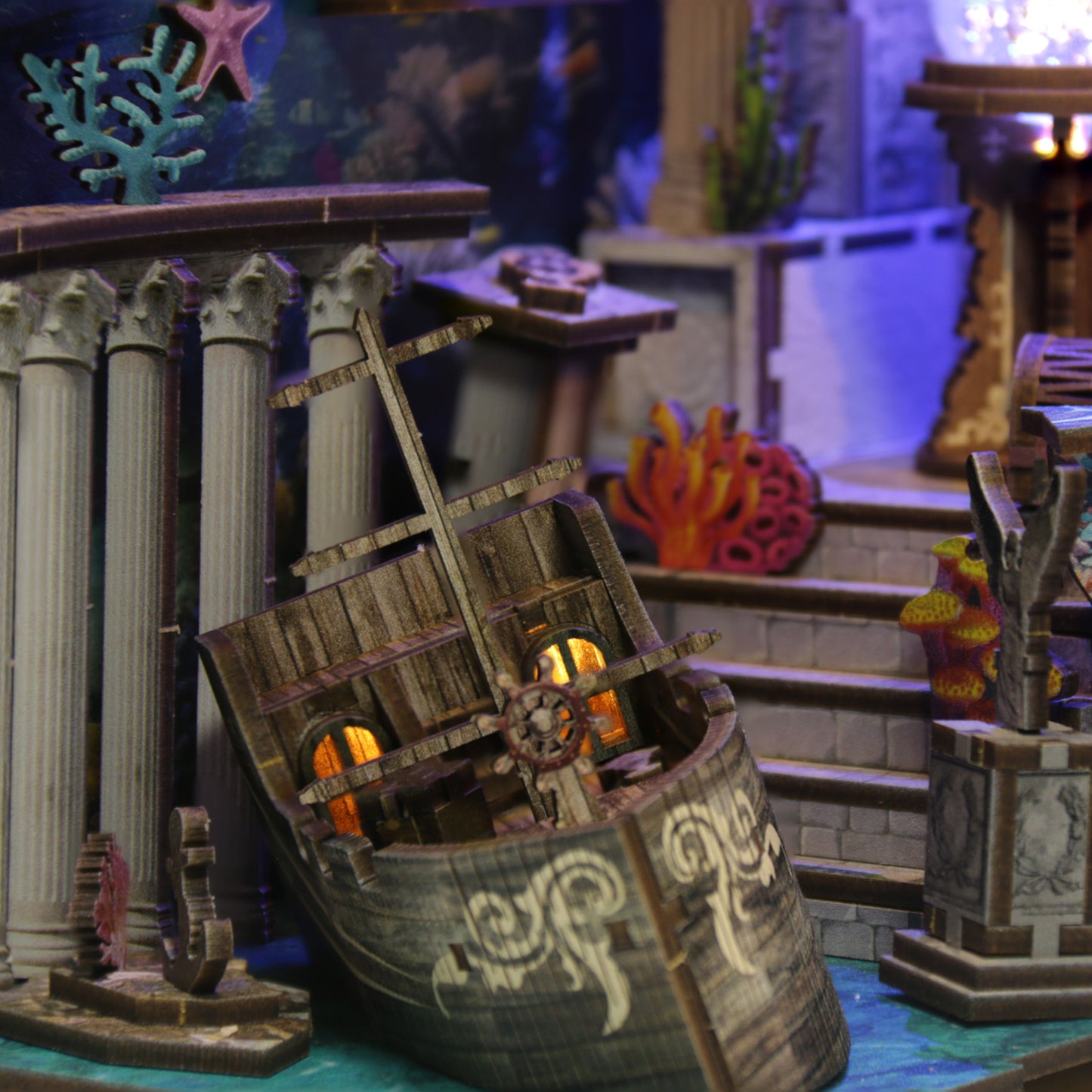 RIDDLE ON THE SEABED New DIY hut bookend 3D three-dimensional puzzle bookend model creative hand-assembled bookend