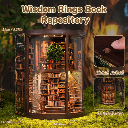 Wisdom Rings.Book Repository New DIY hut bookend 3D three-dimensional puzzle bookend model creative hand-assembled bookend