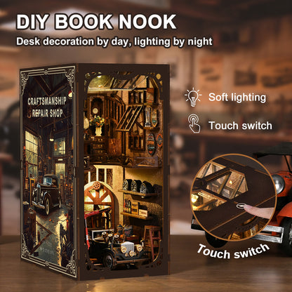 Craftsmanship Repair Shop New DIY hut bookend 3D three-dimensional puzzle bookend model creative hand-assembled bookend
