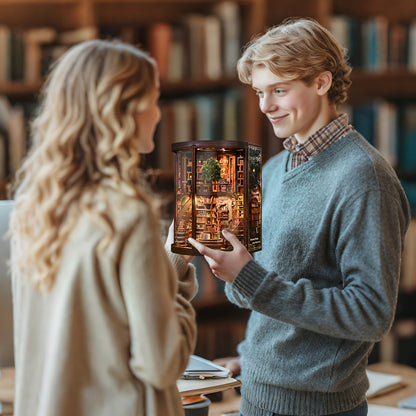 Wisdom Rings.Book Repository New DIY hut bookend 3D three-dimensional puzzle bookend model creative hand-assembled bookend