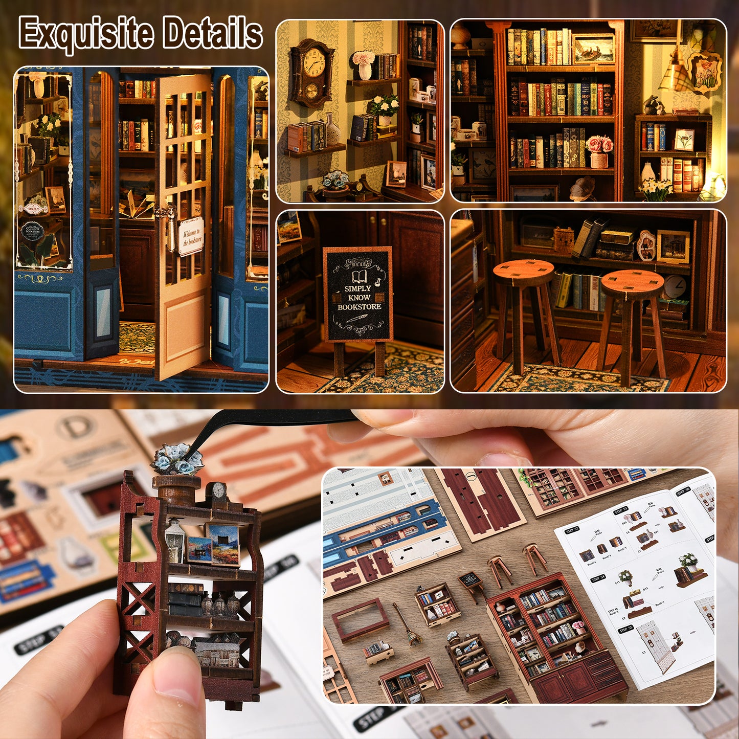 Pergola Reading Room New DIY hut bookend 3D three-dimensional puzzle bookend model creative hand-assembled bookend