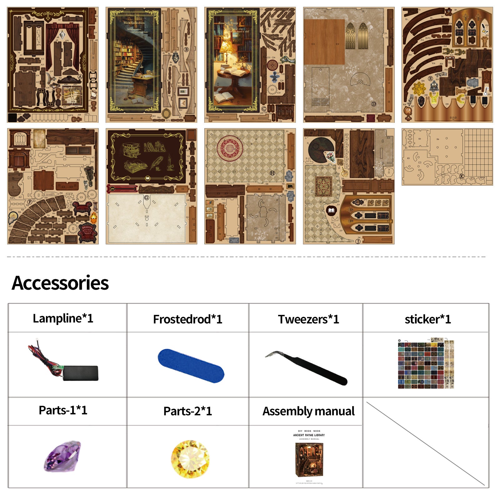 Ancient rhyme bookstore New DIY hut bookend 3D three-dimensional puzzle bookend model creative hand-assembled bookend OEM OEM