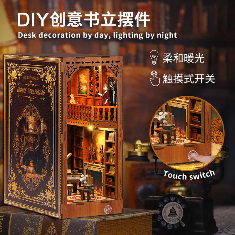 3D three-dimensional book stand model DIY hand-assembled three-dimensional hut puzzle luminous bookend creative birthday gift
