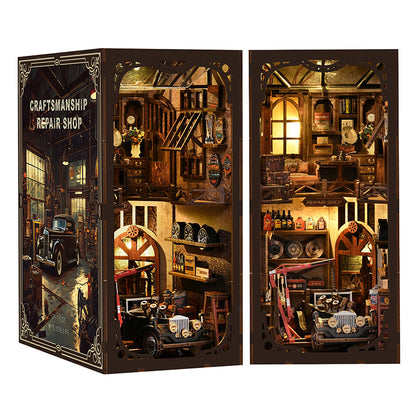 Craftsmanship Repair Shop New DIY hut bookend 3D three-dimensional puzzle bookend model creative hand-assembled bookend