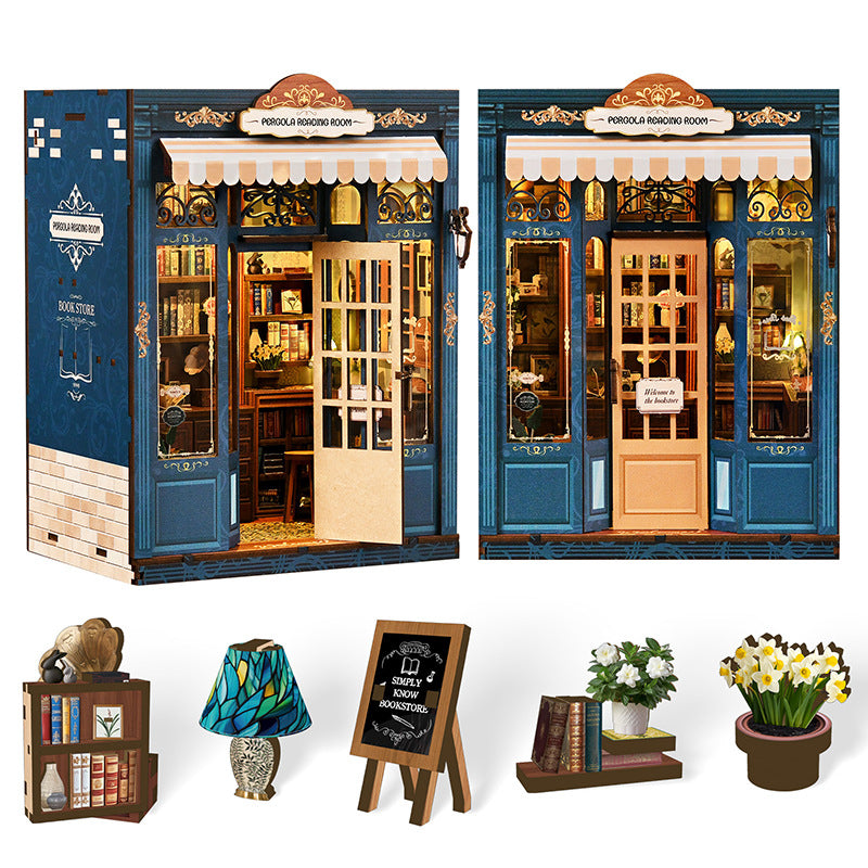 Pergola Reading Room New DIY hut bookend 3D three-dimensional puzzle bookend model creative hand-assembled bookend