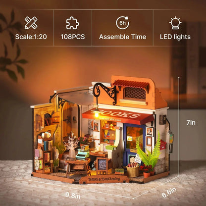 HiNooki - Corner BookstoreDIY Miniature House