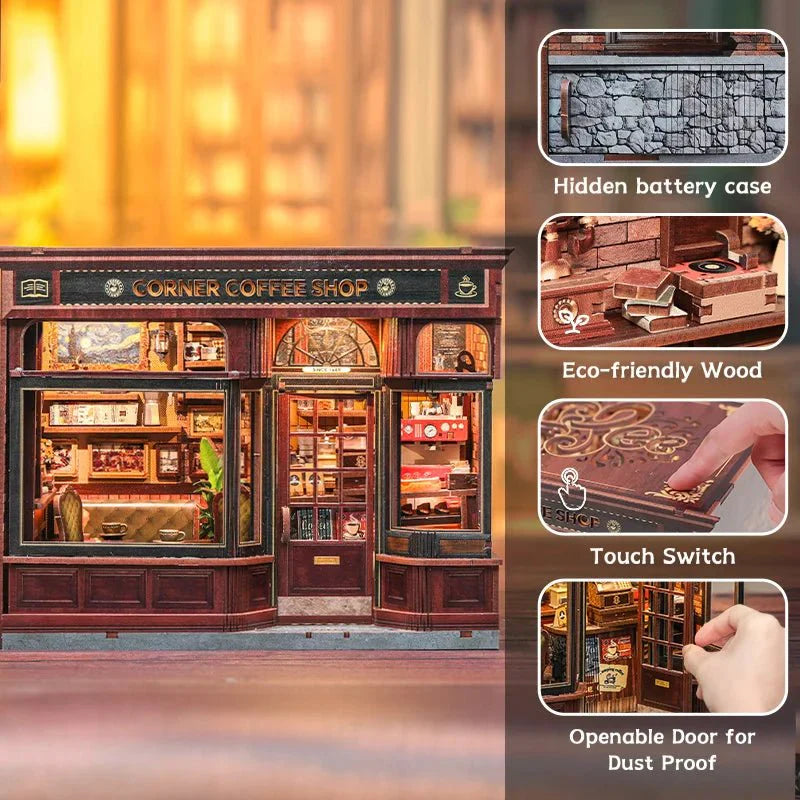 HiNooki - Corner Coffee ShopDIY Miniature House