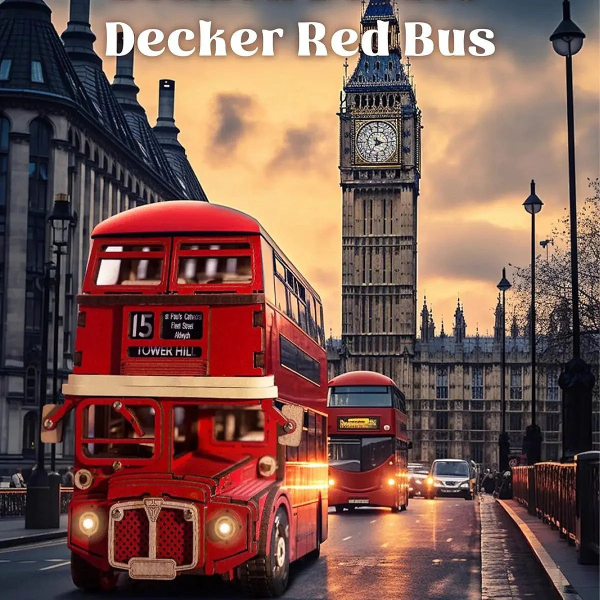 HiNooki - London Tour Bus3D Wooden Puzzles