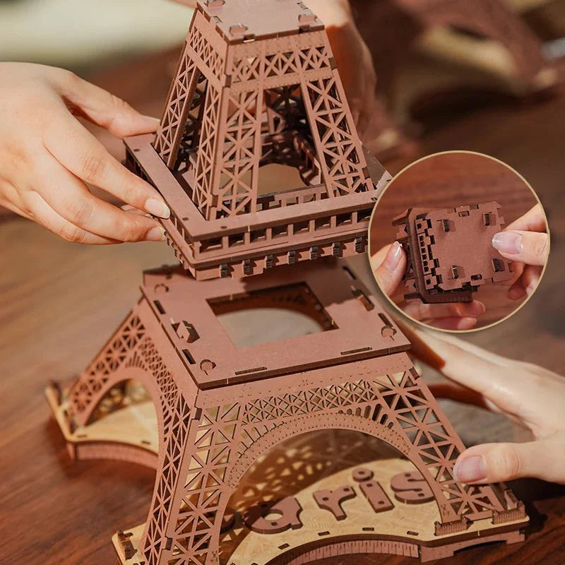 HiNooki - Night of the Eiffel Tower3D Wooden Puzzles