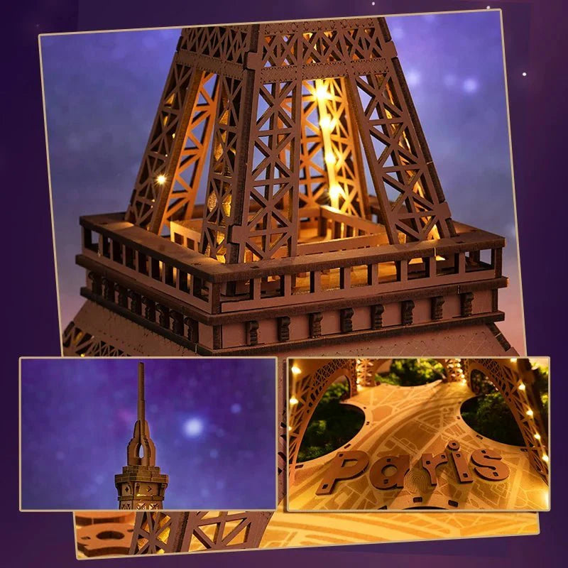 HiNooki - Night of the Eiffel Tower3D Wooden Puzzles
